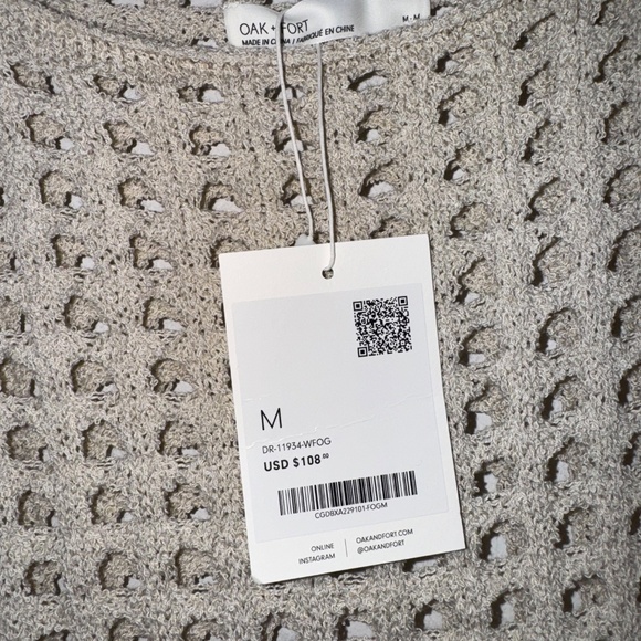 Oak and Fort Cover Up Dress in Cream - Size Medium - Picture 7 of 8